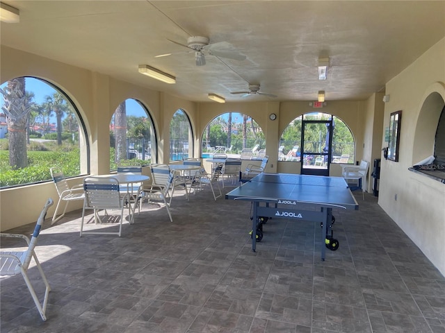 68 Los Lagos Blvd, Palm Coast, FL 32137 - view of patio / terrace featuring outdoor dining space and ceiling fan