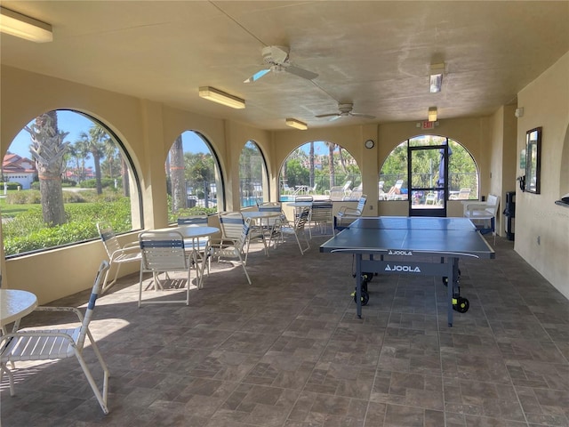 68 Los Lagos Blvd, Palm Coast, FL 32137 - view of patio / terrace featuring outdoor dining area and ceiling fan
