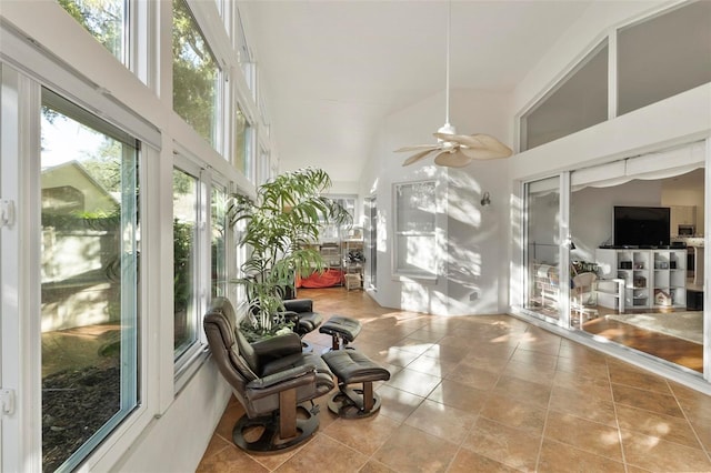 3220 Galty Cir, Ormond Beach, FL 32174 - sunroom / solarium featuring a high ceiling and tile patterned floors