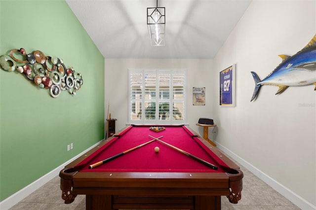 1316 Harwick Ln, Ormond Beach, FL 32174 - rec room featuring billiards table, baseboards, and tile patterned flooring