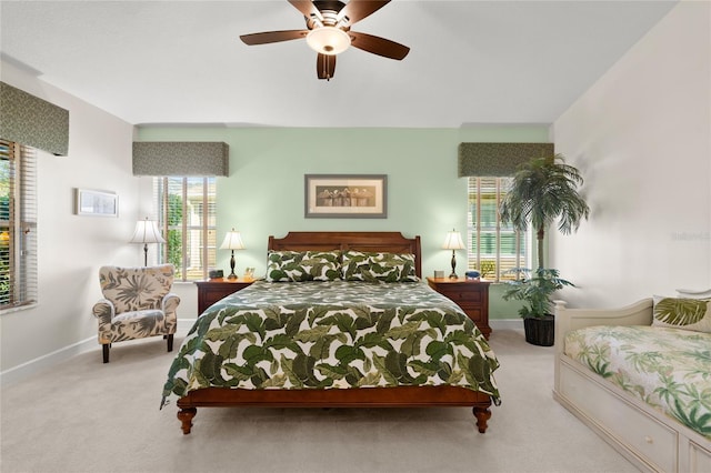 1316 Harwick Ln, Ormond Beach, FL 32174 - bedroom featuring carpet, baseboards, and a ceiling fan