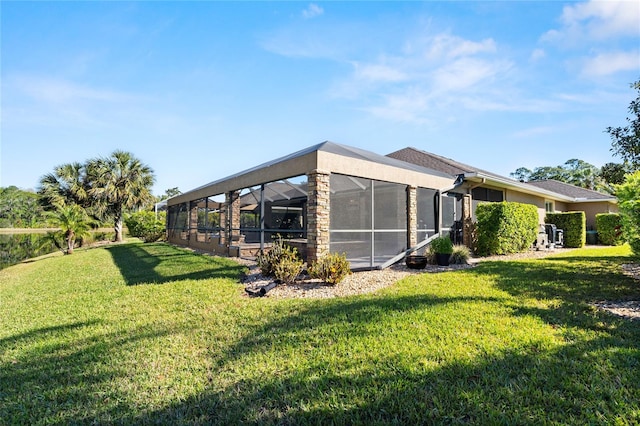 1316 Harwick Ln, Ormond Beach, FL 32174 - view of grassy yard featuring a lanai