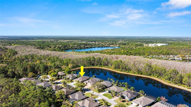 1316 Harwick Ln, Ormond Beach, FL 32174 - aerial perspective of suburban area featuring a forest and a nearby body of water