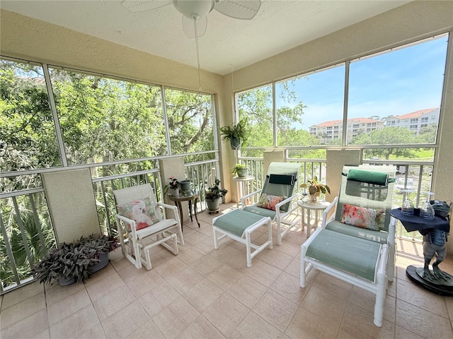 45 Riverview Bnd S Unit 1937, Palm Coast, FL 32137 - sunroom with a ceiling fan