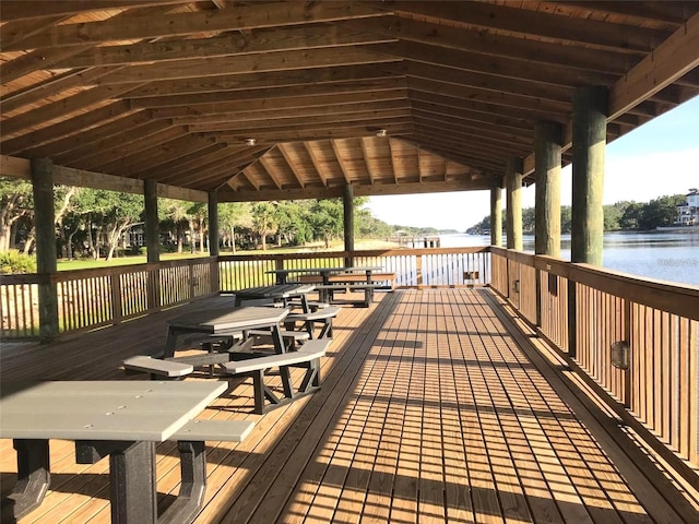 45 Riverview Bnd S Unit 1937, Palm Coast, FL 32137 - wooden deck with a water view and a gazebo