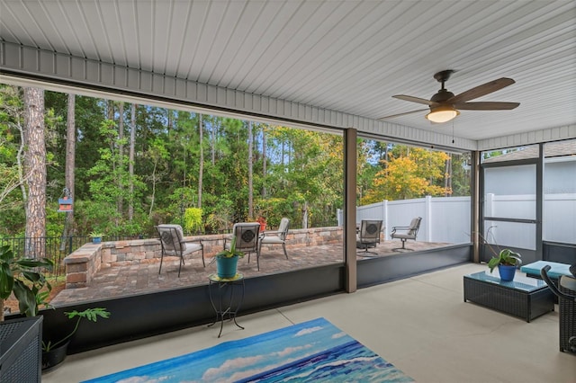 324 Palace Dr, Saint Augustine, FL 32084 - sunroom / solarium featuring a ceiling fan