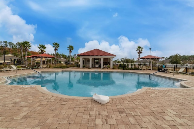 324 Palace Dr, Saint Augustine, FL 32084 - community pool featuring a gazebo and a patio area