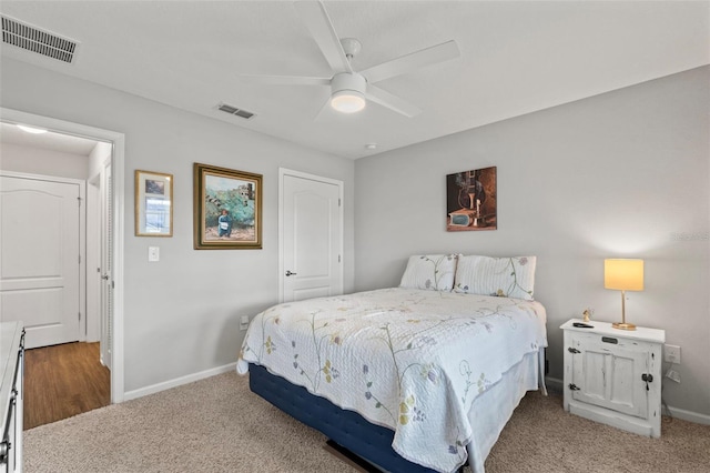 324 Palace Dr, Saint Augustine, FL 32084 - carpeted bedroom with baseboards and a ceiling fan