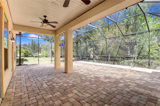 4484 Gray Hawk St, Orange Park, FL 32065 - view of patio / terrace with ceiling fan and a lanai