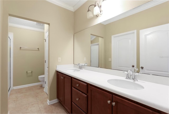 4484 Gray Hawk St, Orange Park, FL 32065 - full bathroom featuring toilet, a sink, and crown molding