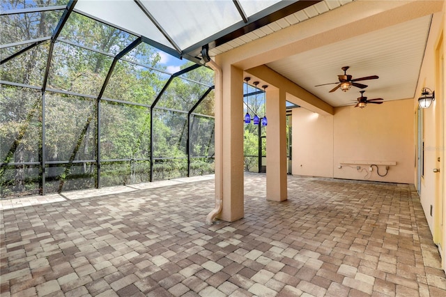 4484 Gray Hawk St, Orange Park, FL 32065 - view of patio / terrace featuring a lanai and ceiling fan