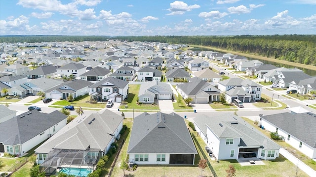 bird's eye view with a residential view