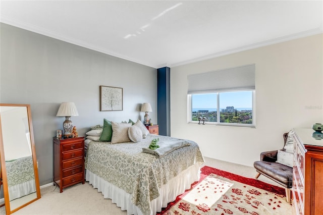 925 N Halifax Ave Unit 1105, Daytona Beach, FL 32118 - bedroom with ornamental molding and light carpet