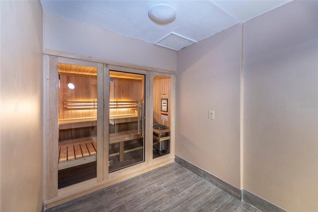 925 N Halifax Ave Unit 1105, Daytona Beach, FL 32118 - view of sauna featuring baseboards and wood finished floors