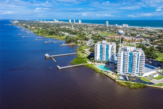 925 N Halifax Ave Unit 1105, Daytona Beach, FL 32118 - drone / aerial view featuring a water view