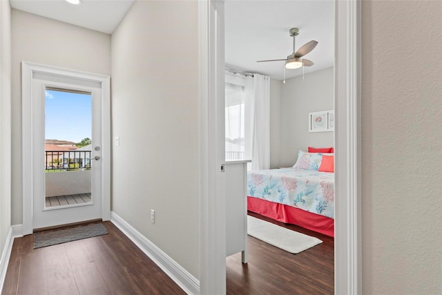 7 Menorca Way, Palm Coast, FL 32137 - interior space featuring baseboards, a ceiling fan, and wood finished floors