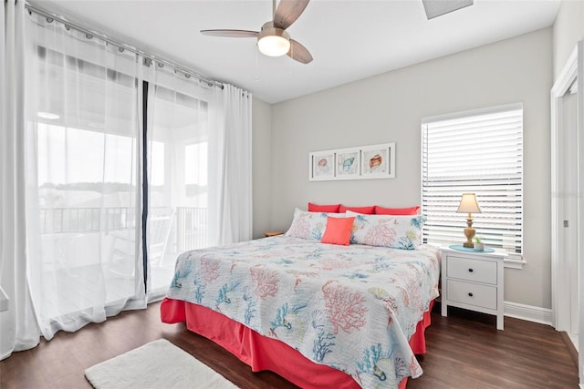 7 Menorca Way, Palm Coast, FL 32137 - bedroom with visible vents, a ceiling fan, baseboards, and wood finished floors