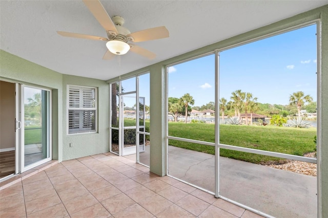 500 Canopy Walk Ln Unit 515, Palm Coast, FL 32137 - unfurnished sunroom featuring ceiling fan