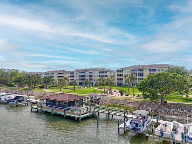 500 Canopy Walk Ln Unit 515, Palm Coast, FL 32137 - dock area with boat lift and a water view