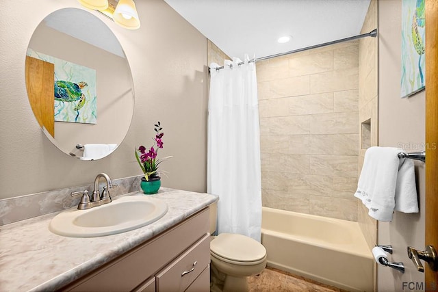 1951 N Daytona Ave, Flagler Beach, FL 32136 - full bath featuring shower / bath combination with curtain, toilet, and vanity