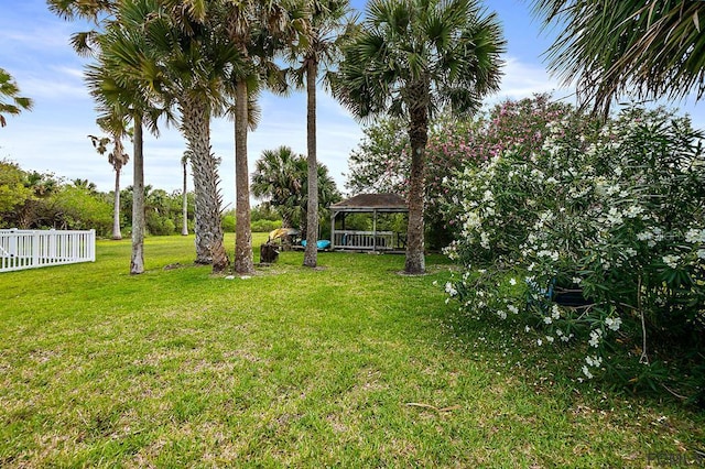 1951 N Daytona Ave, Flagler Beach, FL 32136 - view of yard with a gazebo and fence