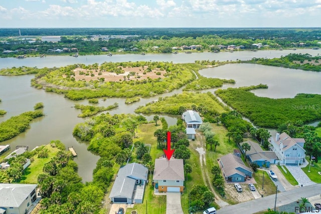 1951 N Daytona Ave, Flagler Beach, FL 32136 - birds eye view of property featuring a residential view and a water view