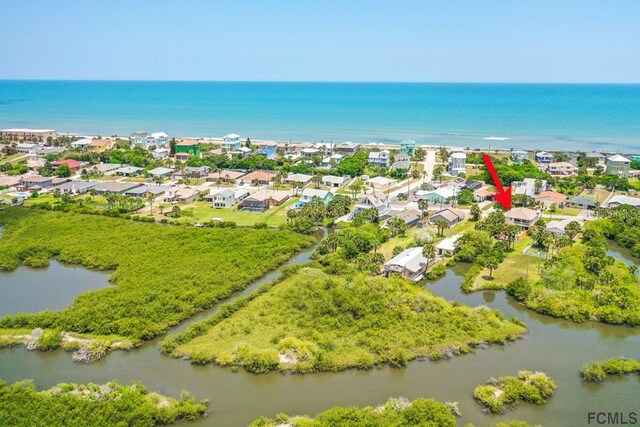 1951 N Daytona Ave, Flagler Beach, FL 32136 - aerial view featuring a water view and a residential view