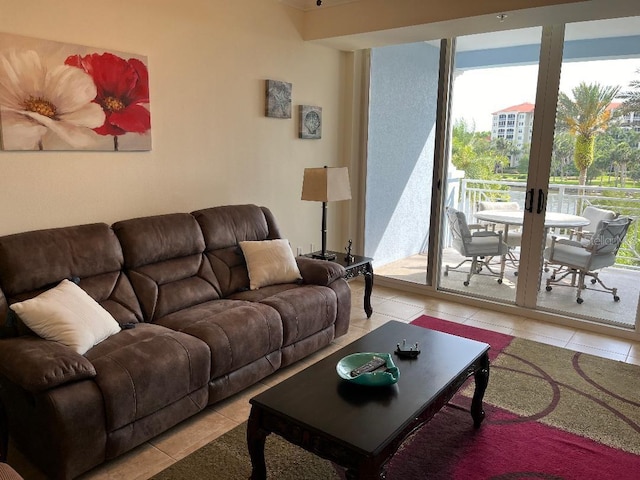 102 Yacht Harbor Dr Unit 375, Palm Coast, FL 32137 - living room featuring french doors and light tile patterned floors