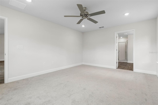 12 Squanto Pl, Palm Coast, FL 32164 - carpeted spare room featuring baseboards, ceiling fan, and recessed lighting