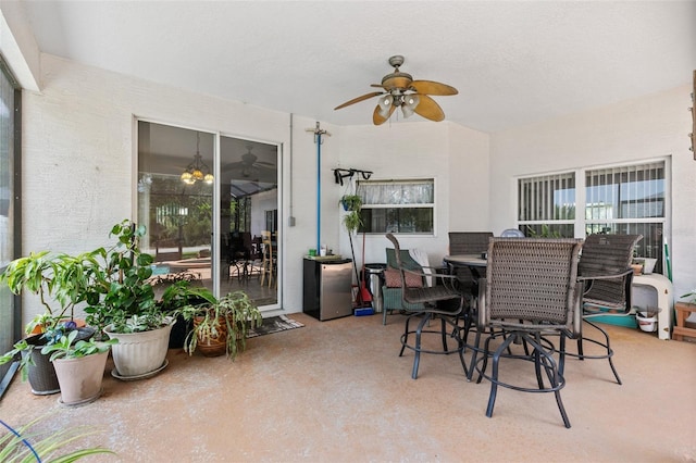 42 Buffalo Bill Dr, Palm Coast, FL 32137 - view of patio / terrace with outdoor dining area and a ceiling fan