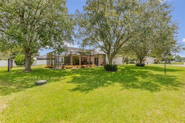 42 Buffalo Bill Dr, Palm Coast, FL 32137 - view of yard featuring a lanai