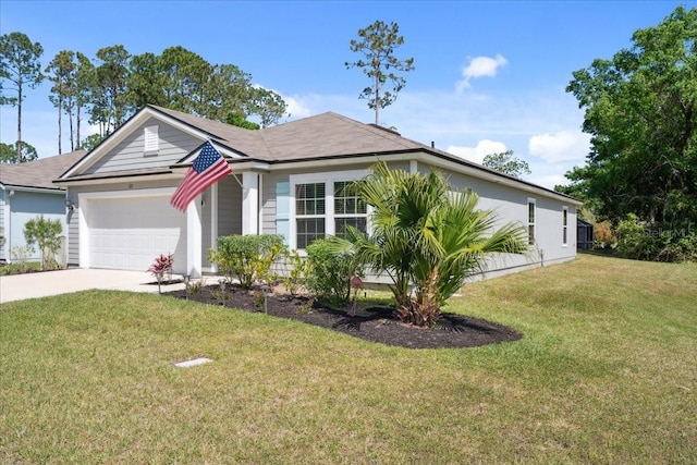 619 Grand Reserve Dr, Bunnell, FL 32110 - single story home with a garage, a front lawn, and concrete driveway