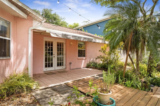 deck featuring french doors