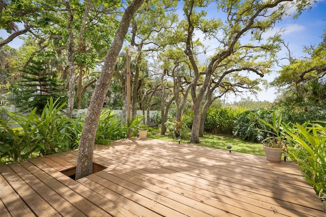 deck featuring fence