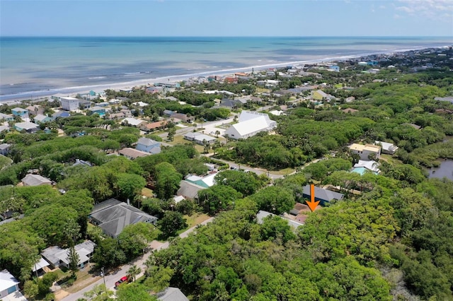 bird's eye view with a water view and a residential view