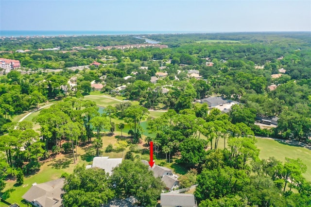 aerial view with view of golf course