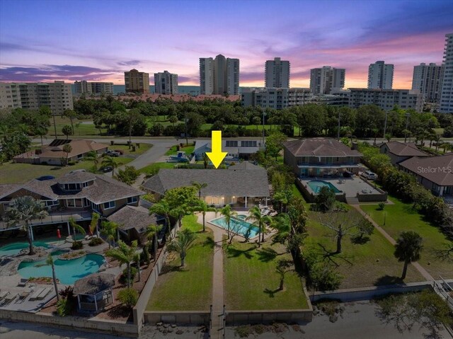 2924 River Point Dr, Daytona Beach, FL 32118 - aerial view at dusk featuring a view of city