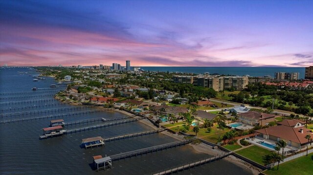 2924 River Point Dr, Daytona Beach, FL 32118 - drone / aerial view with a water view and a view of city