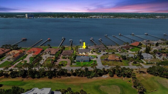 2924 River Point Dr, Daytona Beach, FL 32118 - aerial view at dusk featuring a water view and a residential view