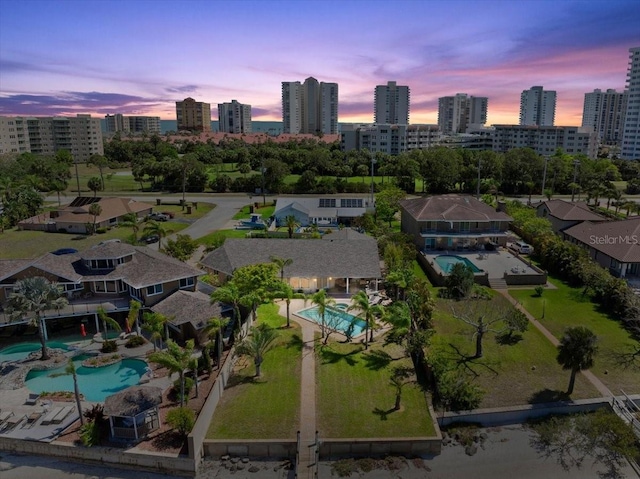 2924 River Point Dr, Daytona Beach, FL 32118 - aerial view at dusk with a view of city
