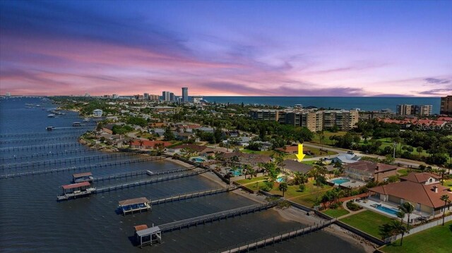 2924 River Point Dr, Daytona Beach, FL 32118 - bird's eye view featuring a water view and a view of city
