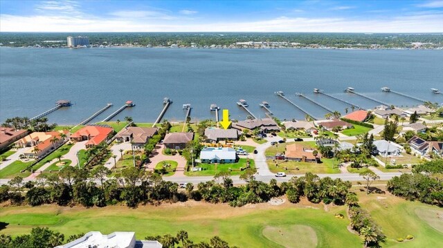 2924 River Point Dr, Daytona Beach, FL 32118 - drone / aerial view featuring a water view, a residential view, and golf course view