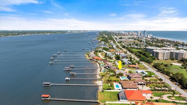 2924 River Point Dr, Daytona Beach, FL 32118 - birds eye view of property with a city view and a water view