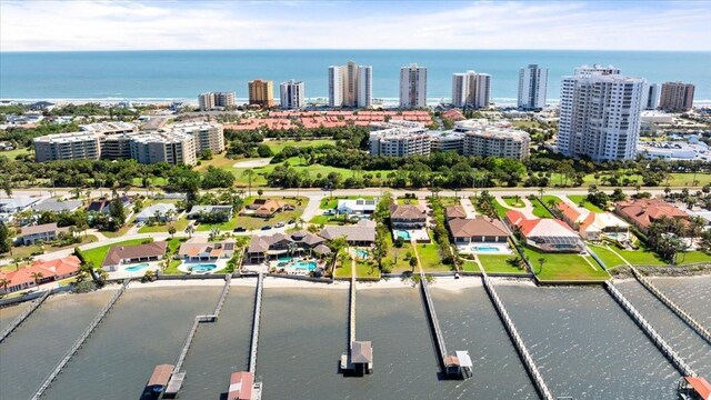 2924 River Point Dr, Daytona Beach, FL 32118 - drone / aerial view featuring a water view and a city view