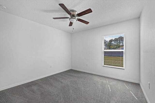 10 Post Oak Ln, Palm Coast, FL 32164 - carpeted empty room featuring ceiling fan, a textured ceiling, and baseboards
