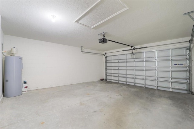 10 Post Oak Ln, Palm Coast, FL 32164 - garage with water heater, a garage door opener, and concrete block wall