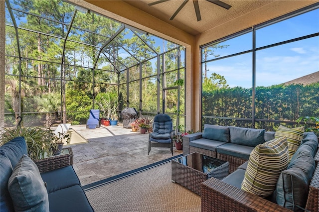 816 Creekwood Dr, Ormond Beach, FL 32174 - view of patio with an outdoor hangout area and ceiling fan