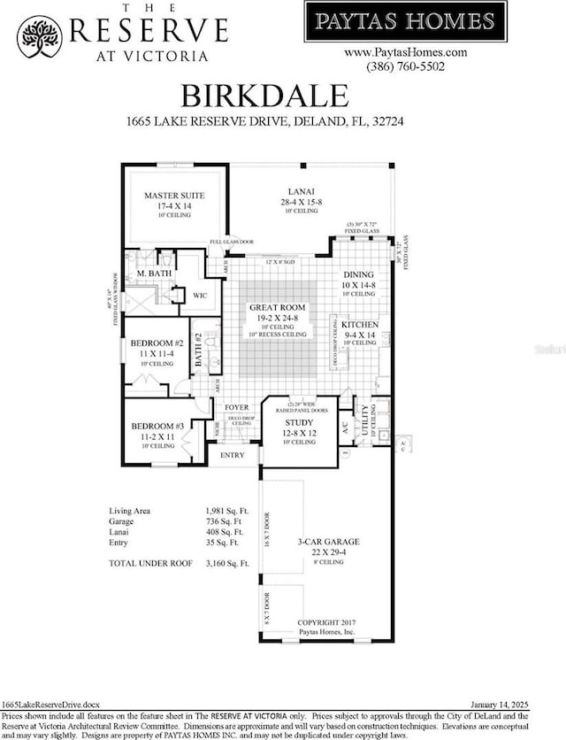 1665 Lake Reserve Dr, Deland, FL 32724 - property floor plan