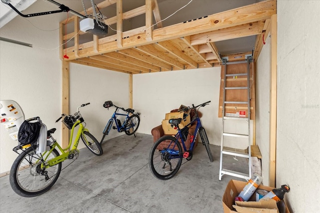 garage featuring a garage door opener