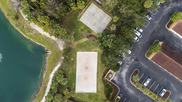 bird's eye view of a nearby body of water